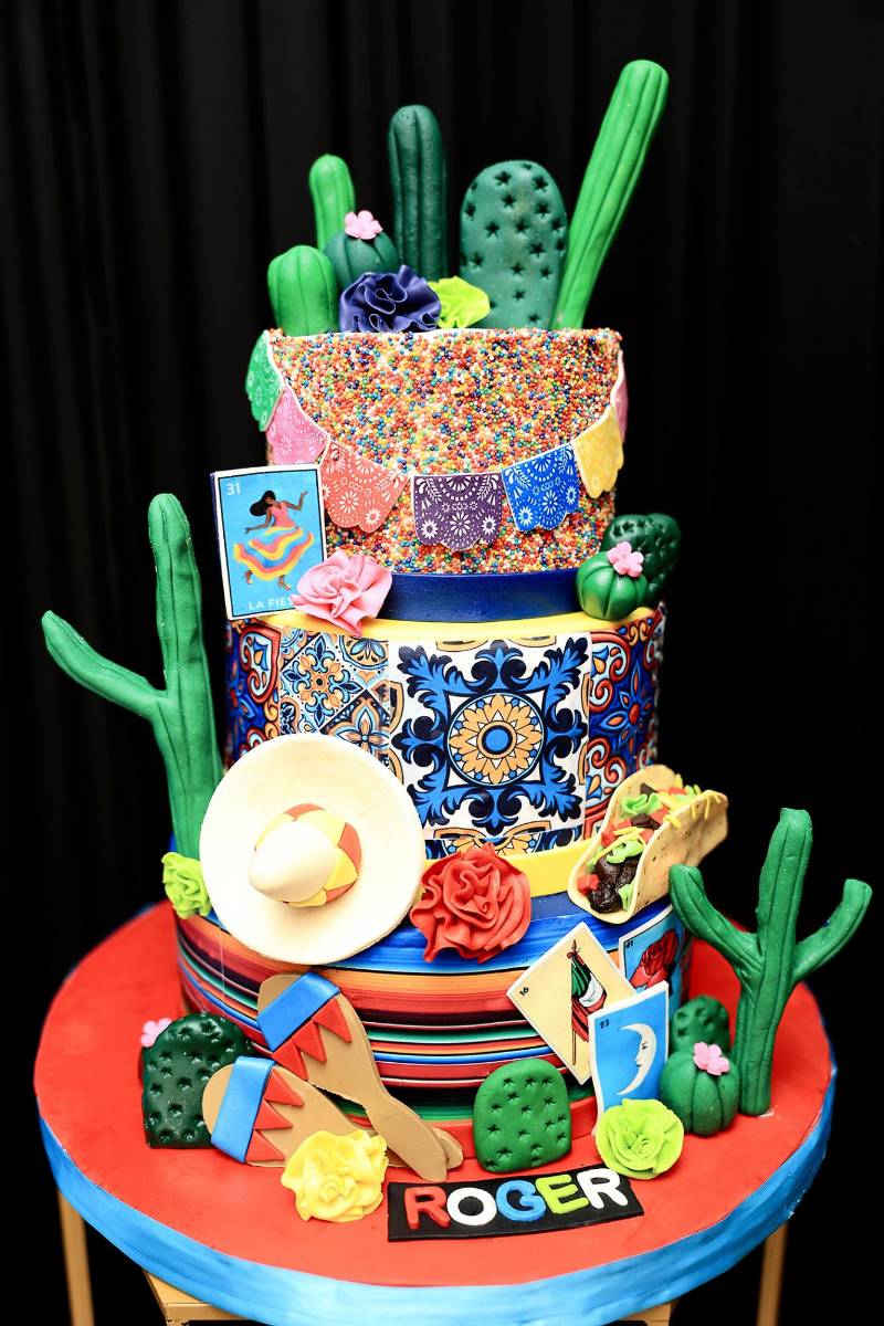 El pastel fue toda una obra de arte con elementos de la cultura mexicana.