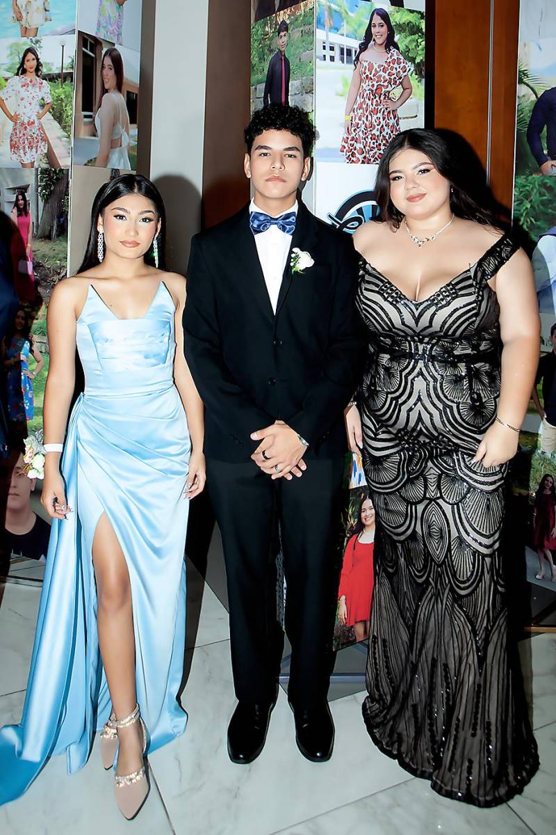 Skarleth Padilla, Faraaz Bautista y Eunice Matute.