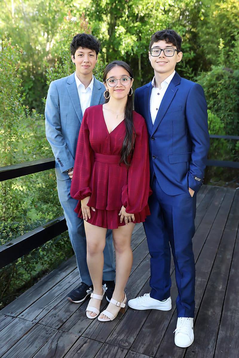 André Meza, Angie Elvir y Daniel Sánchez. 
