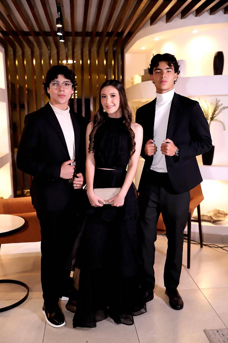 Farid Cálix, Leah Suazo y Bryan Banegas.