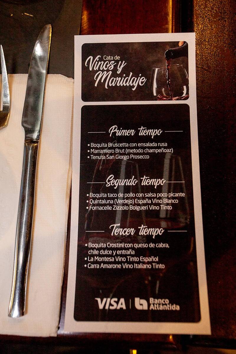  Menú que se degustó durante el evento.