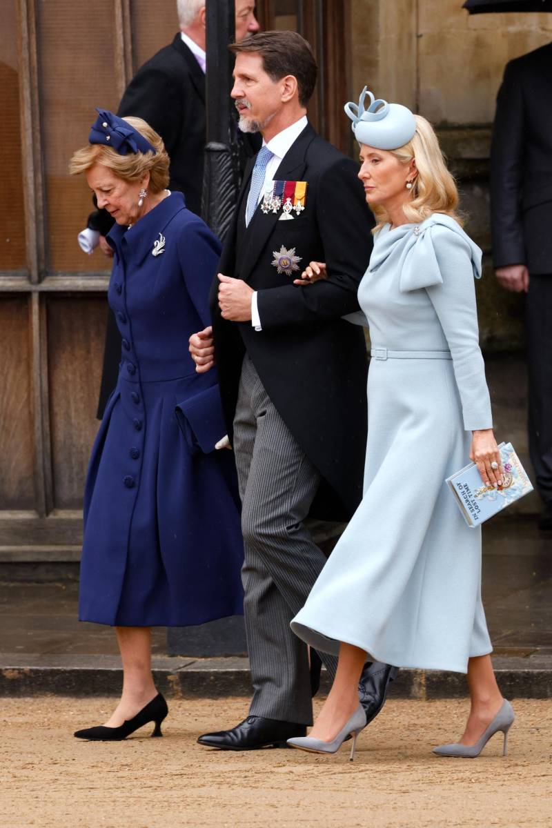 La reina de Grecia Anne-Marie con Pavlos y Marie-Chantal 