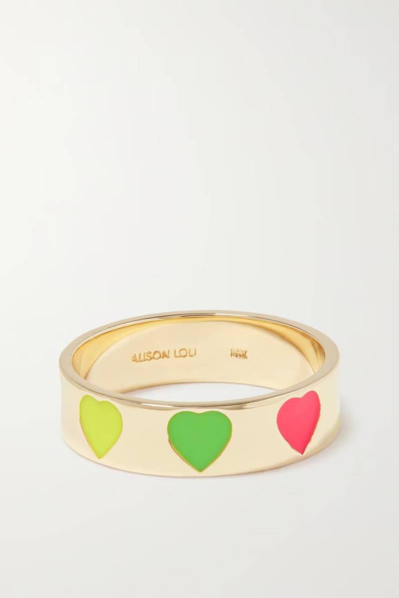 Anillo heart throb de oro de 14 quilates y esmalte