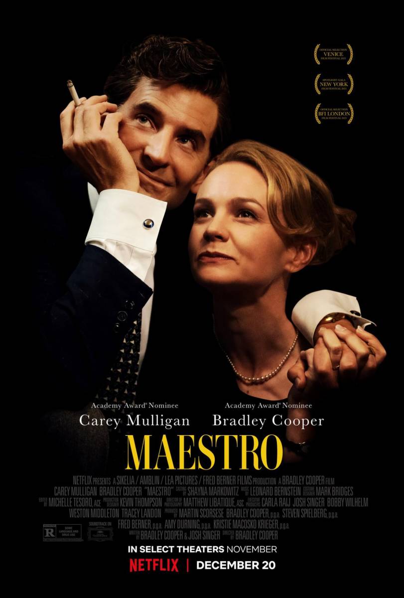 <b>Maestro </b>En esta película nominada a los Oscars, el director de orquesta estadounidense Leonard Bernstein se enamora de la actriz costarricense Felicia Montealegre. Su romance es tan apasionado como complejo y tumultuoso.