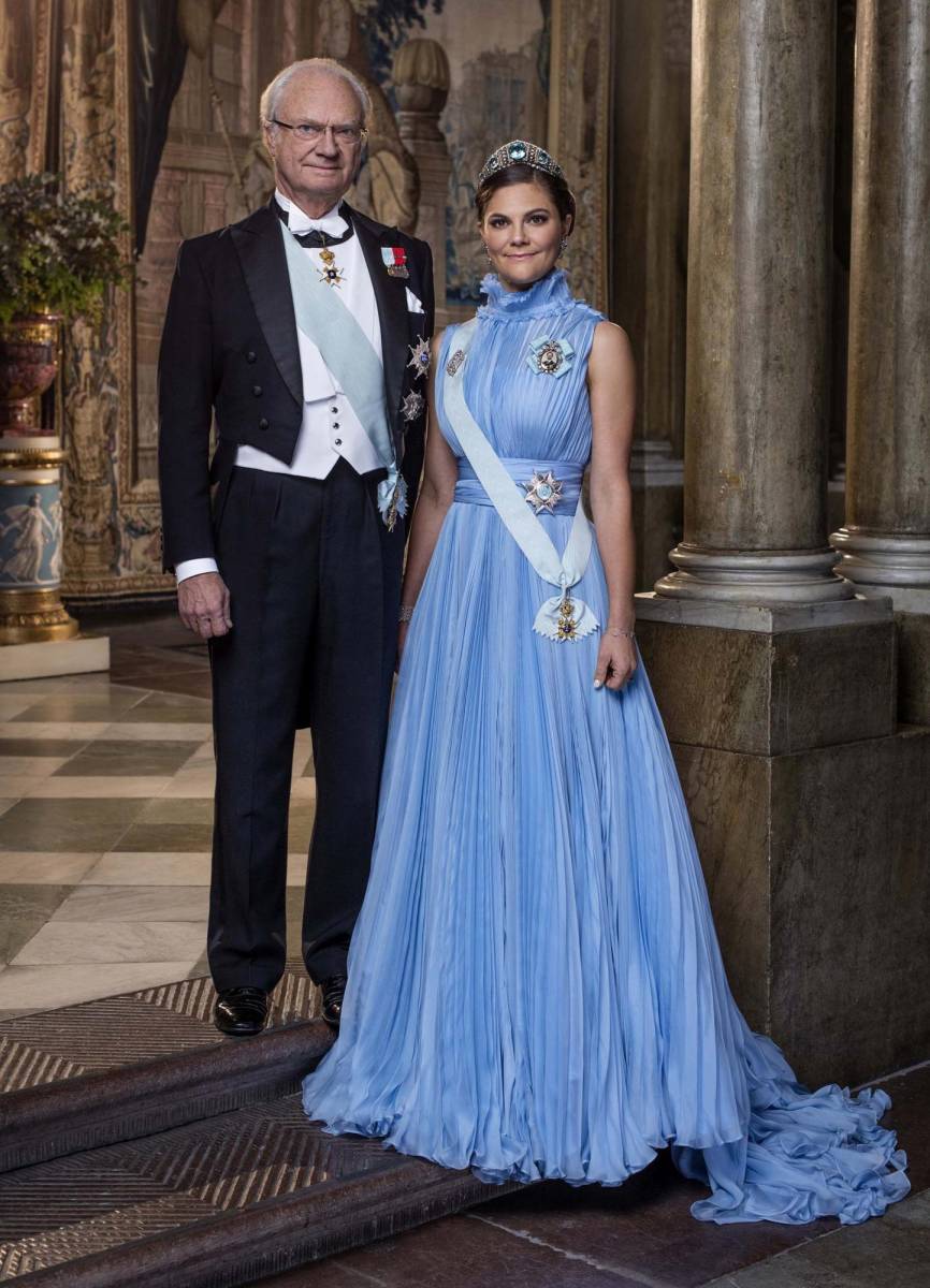 El rey Carlos XVI de Suecia y su hija Victoria