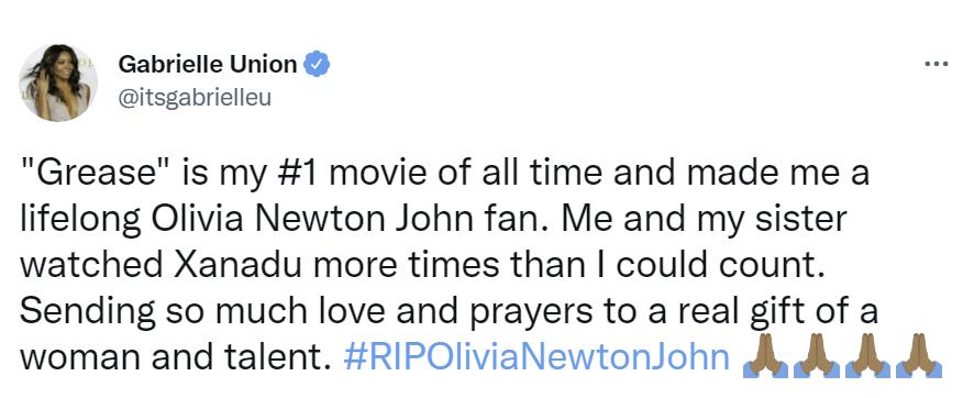 Celebridades reaccionan al fallecimiento de Olivia Newton-John