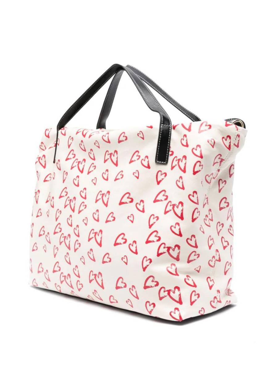 Bolso shopper con estampado de corazón by Moschino