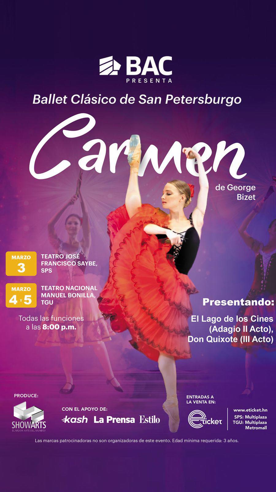 Carmen: El Ballet Clásico de San Petersburgo deslumbra con su arte en Honduras