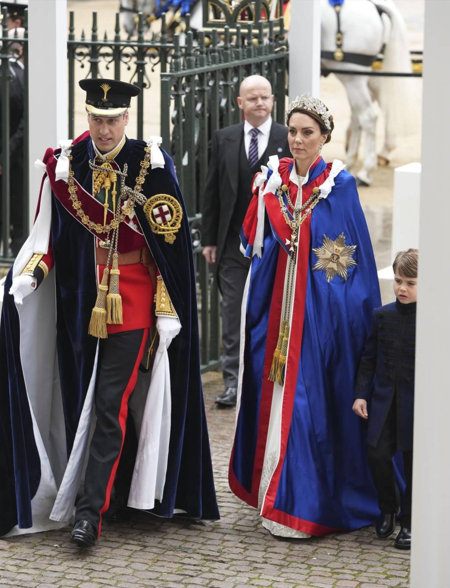 Los príncipes de Gales en la coronación del rey Carlos III