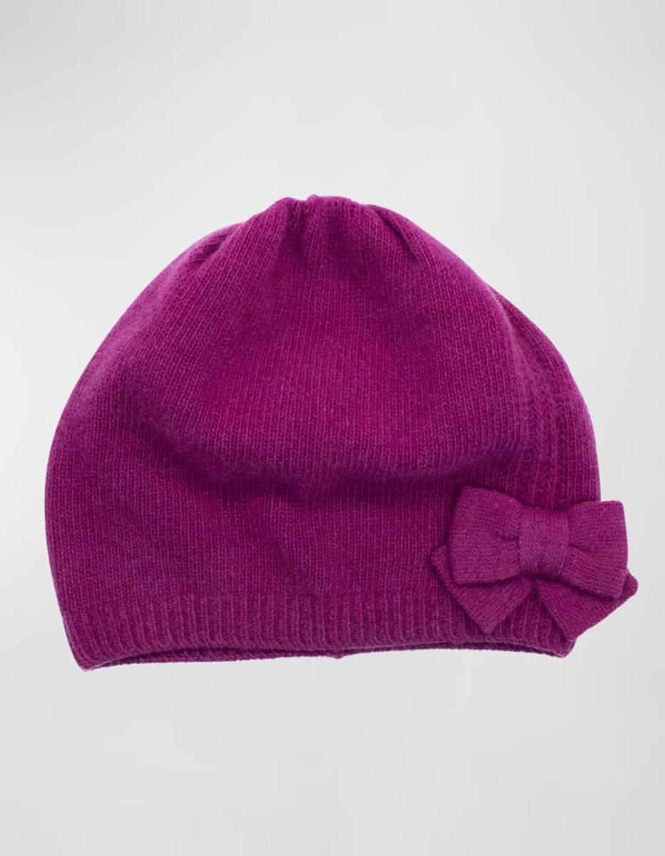 Gorro holgado de cachemir con lazo de punto jersey