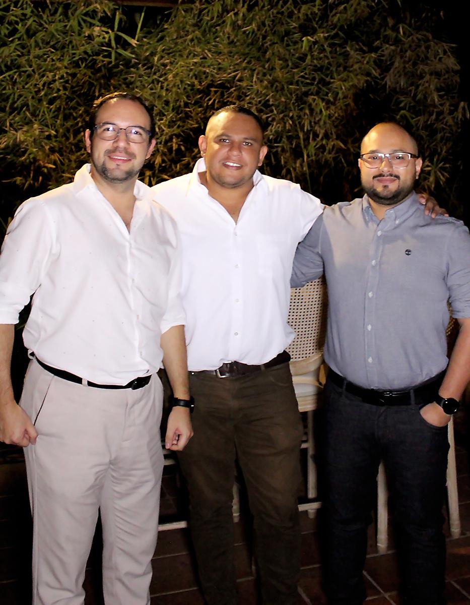 Erick Mejía, Francisco Alemán y Juan Miguel Flores