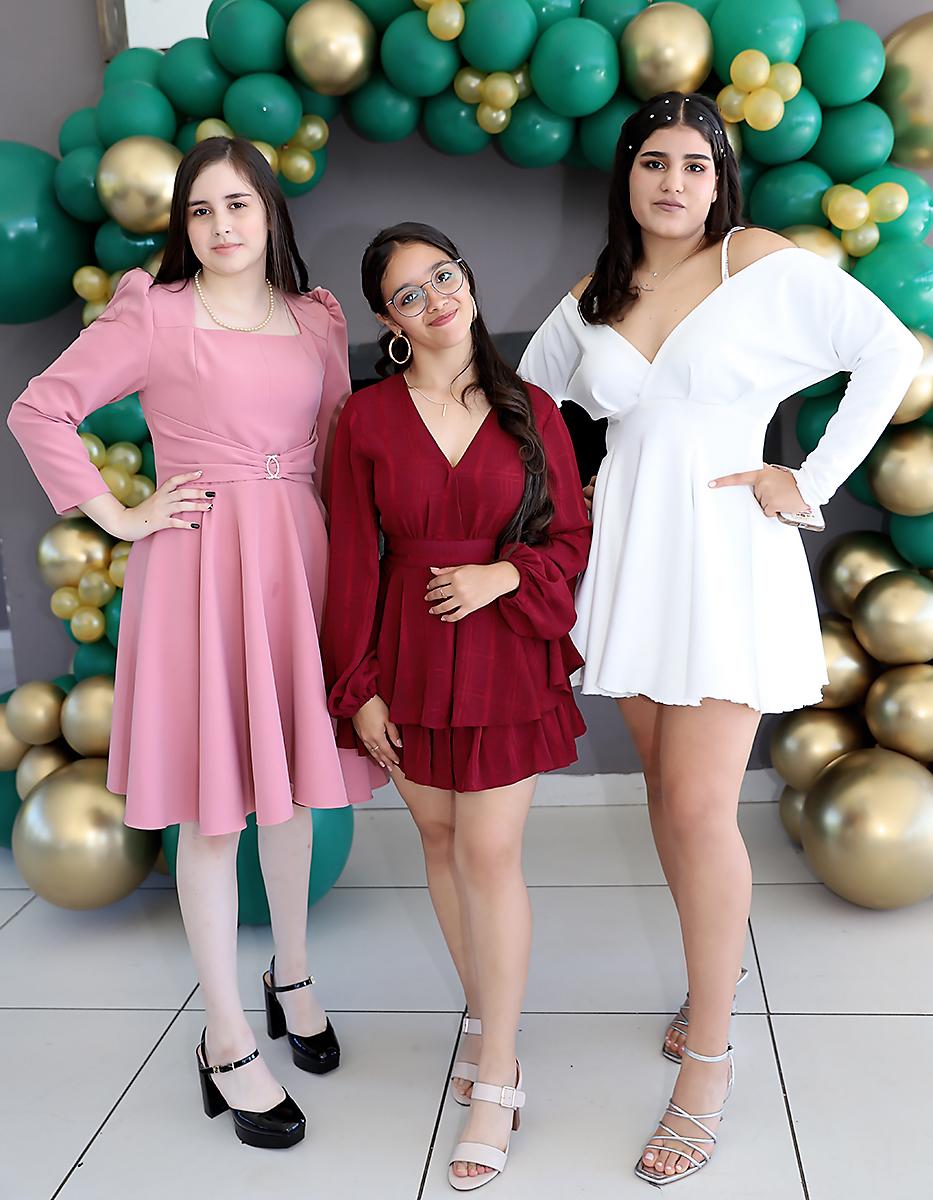 Sofía Pinel, Angie Elvir y Breana Zaldaña.