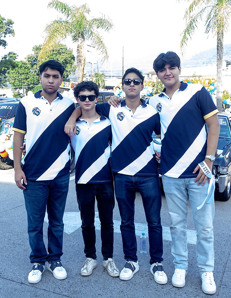 Orlando Castañeda, Marvin Villeda, Pietro Rastelli y Kevin García.