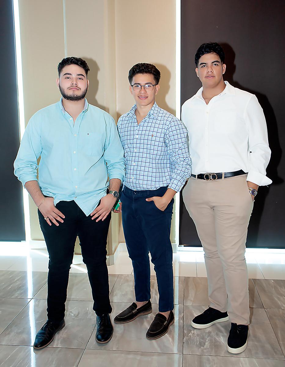 José Lara, Erick Cerrato y Samuel Pinto