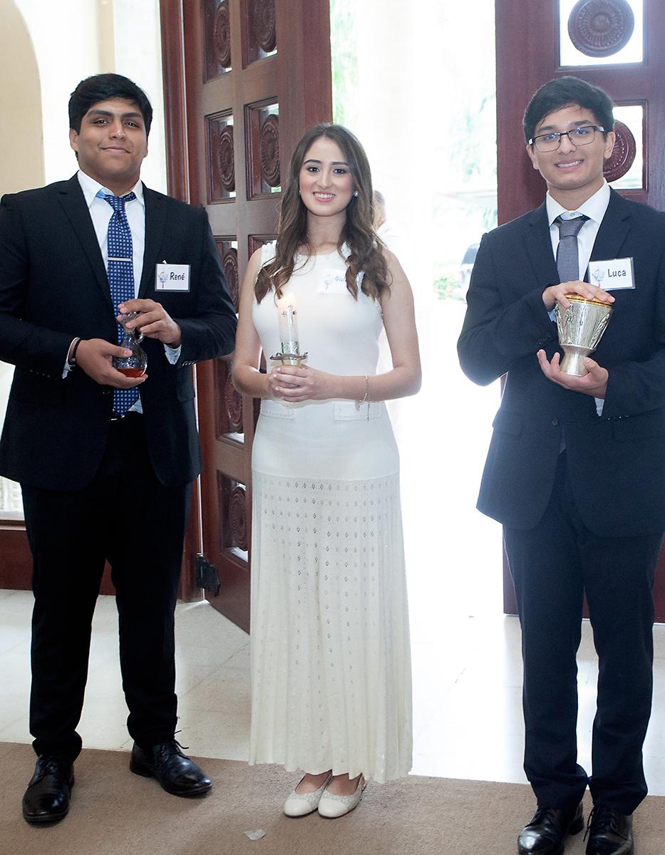 René Bendeck, Giuliana Osorio y Ricardo Handal.