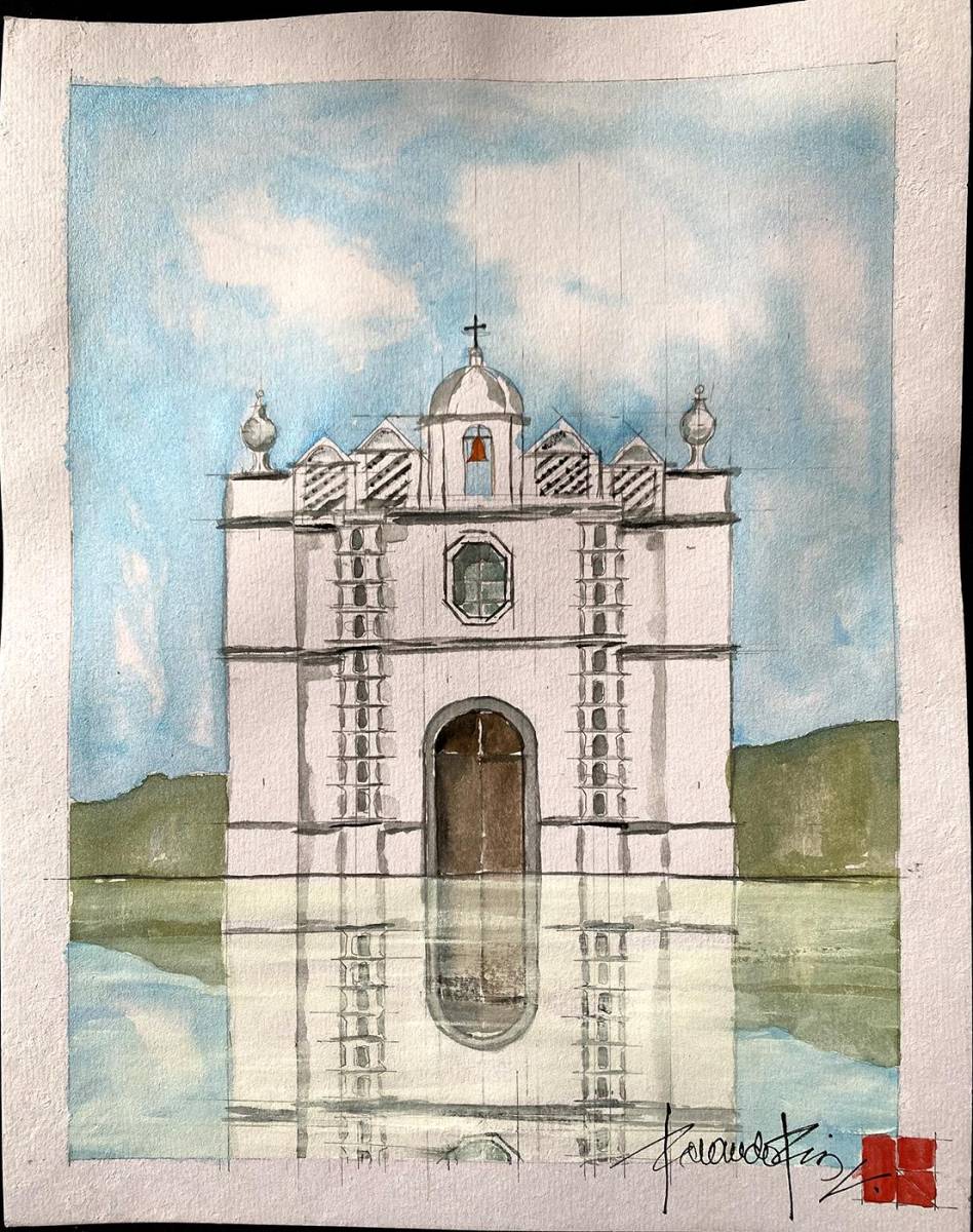 Las Catedrales de Honduras en las acuarelas de Rolando Ríos