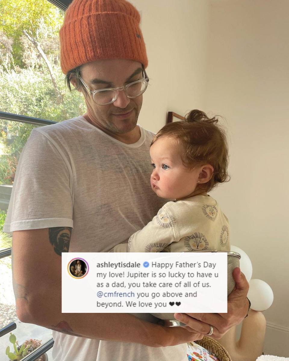 “¡Feliz día del padre, mi amor! Júpiter es tan afortunada de tenerte como padre, nos cuidas a todos. @cmfrench, vas más allá. Te amamos”, escribió Ashley Tisdale. 