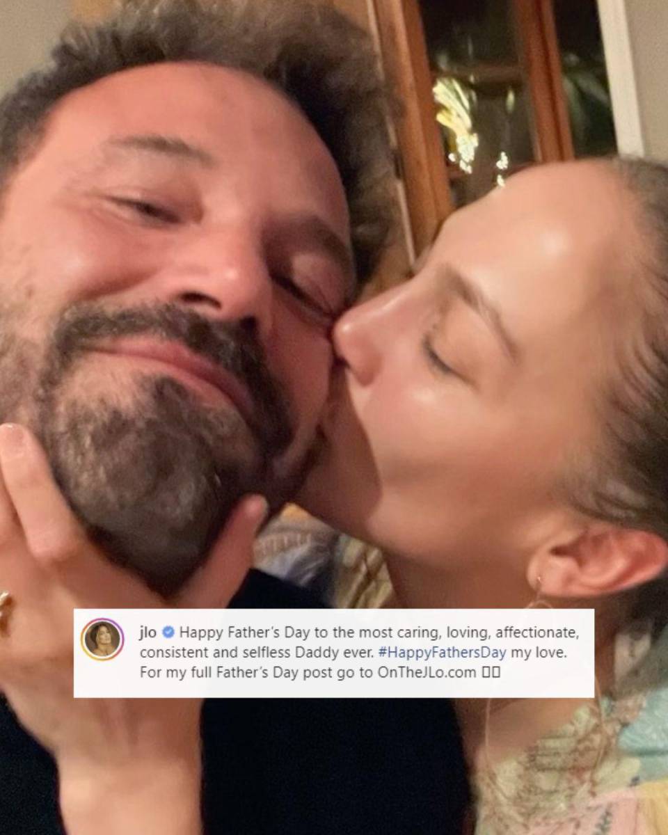 Jennifer, igualmente, le envío un mensaje a Ben Affleck: “Feliz Día del Padre al papi más bondadoso, afectivo, amoroso, coherente y altruista de todos”. 