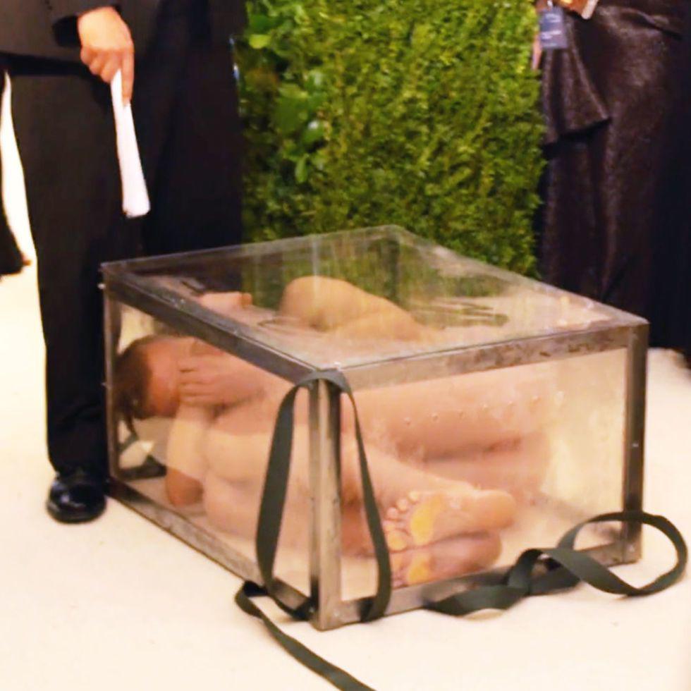 El artista Fyodor Pavlov-Andreevich asistió a la Met del 2017 adentro de una caja de vidrio transparente y completamente desnudo, lo que hizo que la seguridad del evento rápidamente cubriera la caja y lo retiraran de la alfombra.