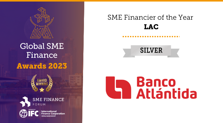 Por segundo año consecutivo, Banco Atlántida es ganador Plata en la categoría Financiador Pyme del año $!Por segundo año consecutivo, Banco Atlántida es ganador Plata en la categoría Financiador Pyme del año