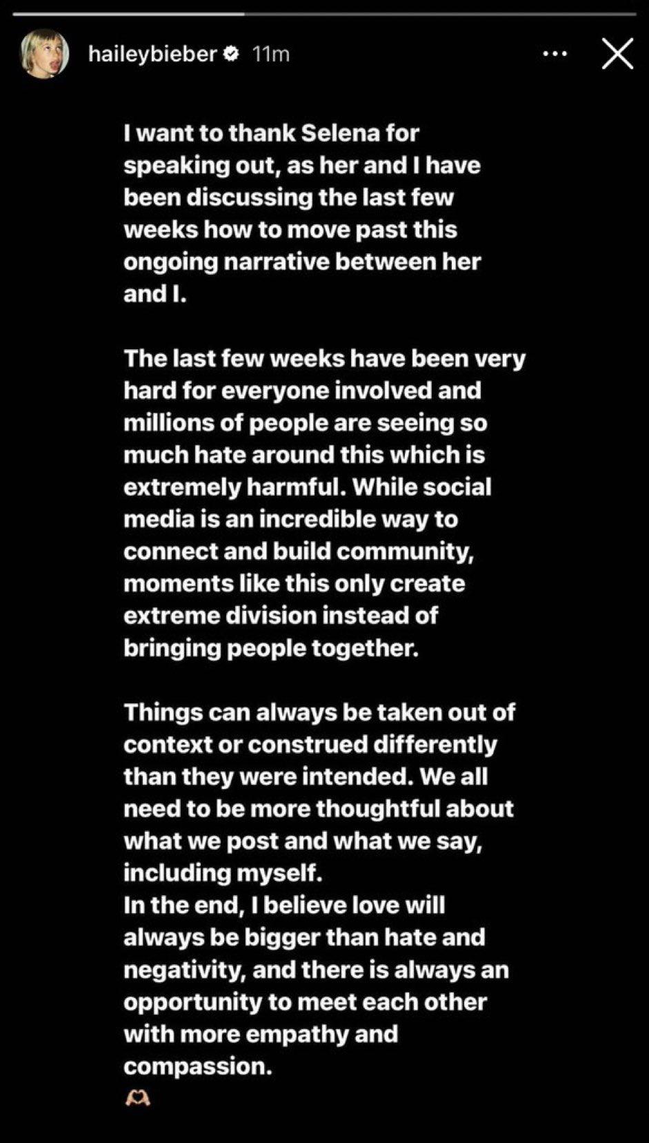 El mensaje de Hailey. $!El mensaje de Hailey.