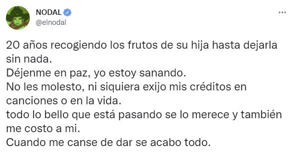 Tweet de Nodal. $!Tweet de Nodal.